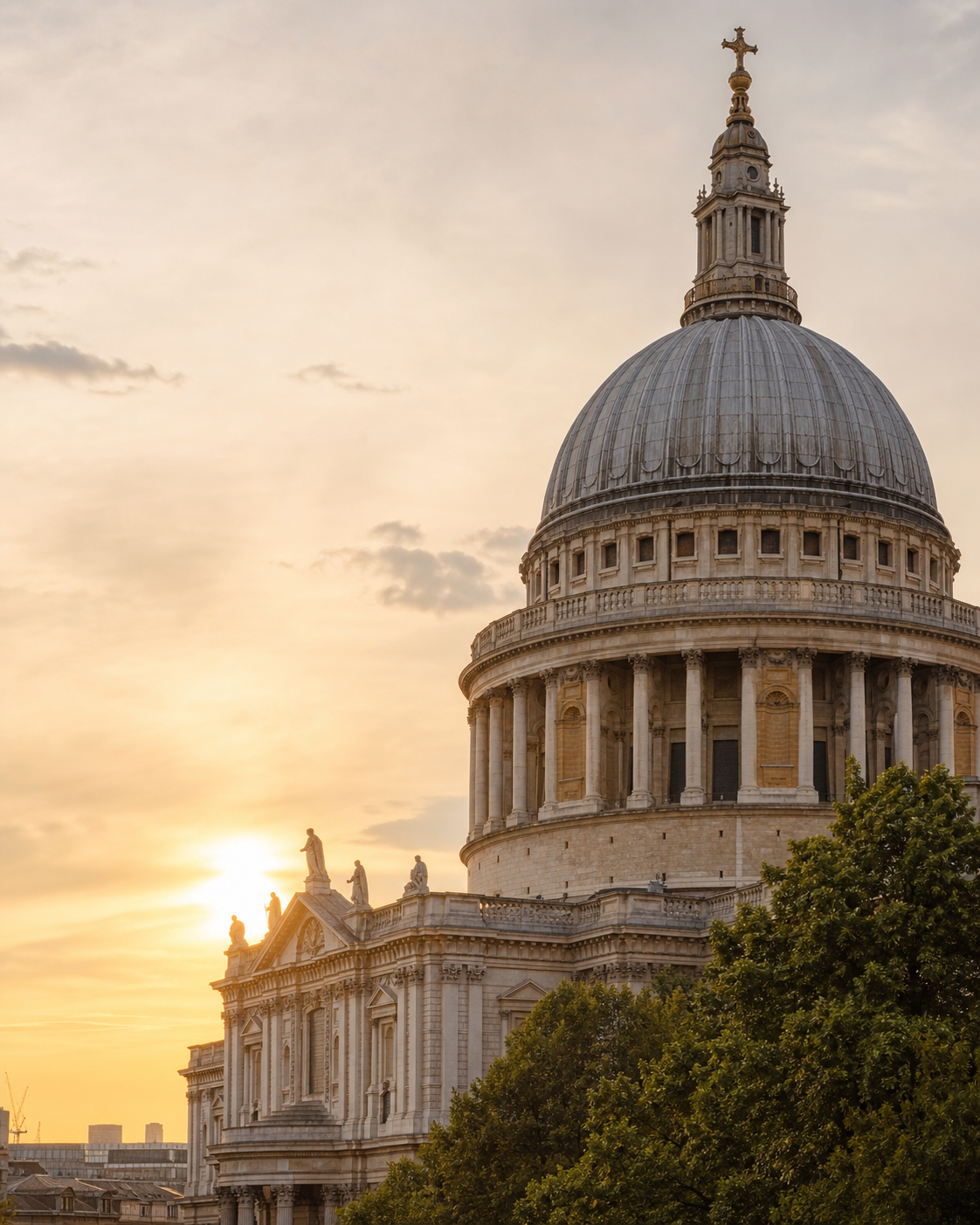 St Paul's Cathedral near London at sunset